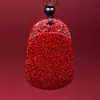 Colgante Cuadrado Ovalado Sin Patrón de Arena de Cristal de Cinabrio Crudo Colgante de Collar Chapado en Oro Regalo Venta al por Mayor Dropshipping