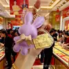 Colgante para Teléfono Bolsa Dorada, Oro Puro 999, Llavero Creativo con Colgante de Conejo y Diseño de Sapo Dorado