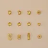 Contas Espaçadoras Banhadas a Ouro de Alta Retenção de Cor Estrela Lua Acessórios para Pulseira DIY Componentes de Joias Banhados a Ouro Brilhantes Estilo Antigo