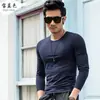 Camiseta masculina de manga comprida cor sólida 2022 camisa básica para jovens roupas de trabalho de outono para homens camisa publicitária atacado