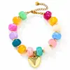 Pulsera de Corazón de Resina Acrílica Multicolor Más Vendida en Amazon Estilo Bohemio Adecuada para la Temporada de Graduación