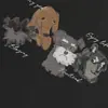 Camiseta de manga comprida com estampa de cachorrinho de desenho animado para homens, casual para primavera e outono, tendência de rua, versátil, gola redonda, top base