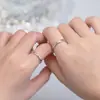 Anillos de Pareja Originales de Plata Pura S999 tipo Puzzle con un Diseño Simple y de Alta Gama, Estilo Artístico y Suave, Adecuados para Combinar con Accesorios para Manos, Disponibles para Dropshipping