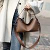 Bolso de Axila de Piel de Vaca de Primera Capa para Mujer 2026 Nuevo Estilo Bolso Almohada de Cuero Genuino Hombro Único Cruzado Boston Simple y Moderno