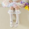 Botas Calcetines de Encaje de Algodón para Niñas Calcetines Finos de Felpa Primavera y Verano Estilo Lolita Ballet Calcetines de Princesa con Lazo