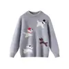 Suéter para Niños 100% Lana Pura Cárdigan Niños Niñas Dibujos Animados Engrosado Capa Base Otoño Invierno Niñas Bebé Top de Punto