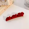 Otoño e Invierno flocado trenzado clip para el cabello femenino flequillo lateral clip artefacto para acabar con el cabello suelto celebridad de internet horquilla para la frente adorno para la cabeza