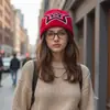 Gorro de Tricô Estrela de Cinco Pontas Transfronteiriço, Chapéu de Lã Quente e Versátil para o Inverno, Moderno e Personalizado, Chapéu para Lazer ao Ar Livre
