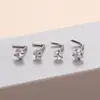 Piercing de Nariz Henson de Aço Inoxidável 3mm Coração Estrela de Cinco Pontas Quadrado Triângulo Redondo Zircônia Piercing de Nariz Joias de Piercing Europeias e Americanas