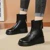 Botas Martin Casuales Versátiles Cómodas 2026, Nuevas Botas de Mujer Otoño/Invierno, Punta Redonda, Suela Gruesa, que Aumentan la Altura, Cremallera Trasera, Botines