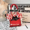 Design de Nicho Bolsa de Mão Vermelha com Padrão para Casamento Bolsa de Presente Festiva em Lona Saco de Balde de Mão com Estampa de Natal Ano Novo