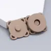 Flor de Ameixa Colorida Fivela Magnética Escondida Bolsas de Couro Botão de Pressão Invisível Fivela Magnética Costurada à Mão Botão de Pressão para Roupas Botão