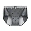 Pantaleta menstrual de algodón transpirable cómoda antibacteriana 10A modelo nuevo 2026 estampado completo tiro medio triángulo anti-fugas laterales