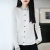 Nuevo estilo de top, adornado con pedrería, cárdigan de punto de lana de hilo fino, manga larga, con cuello de solapa, colección Otoño/Invierno 2026 para mujer, moderno, corte holgado