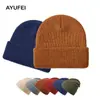 Gorro de Punto Gofrado de Color Sólido para Invierno para Hombres y Mujeres, Gorro de Lana, Gorro de Punto Versátil para Exteriores que Protege los Oídos, Gorro de Lana