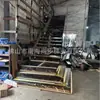 Escaleras de Acero Residenciales Hechas a Medida para Exportación, Peldaños de Mármol Negro Natural de Lujo Ligero + Barandilla de Vidrio Gris Cristalino