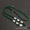 Jade A bens artesanato tecido longo colar de contas corda dos homens e mulheres jóias Jade ágata pingente cordão jade atacado