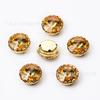 Base Dourada Cesta de Flores Borda Redonda Satélite Vidro Costurado à Mão Strass DIY Acessórios de Cabeça Acessórios de Cabelo Acessórios de Sapato Fabricante Atacado