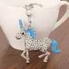 Llavero Creativo de Unicornio de Diamantes, Colgante Personalizado para Llavero de Coche de Pony, Accesorios para Bolsos, Múltiples Colores a Elegir