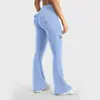 Calça Yoga Bolsos Workwear Amazon Transfronteiriça Calça Flare Feminina Levanta Bumbum Esportiva Justa Calça Fitness Yoga Micro Flare