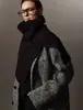 Design Nórdico Suéter de Gola Alta Cachecol de Lã Merino para Mulheres, Xale de Tricô para Outono e Inverno Envolto de Pescoço 24X407 Envolto de Ombro