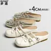 Zapatos Mocasines de Piel Suave para Mujer, Zapatos Mary Jane, Calzado de Verano para Exteriores, Mules de Punta Cerrada