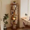 Estantería giratoria de 360 grados, ahorra espacio, estante independiente para libros ilustrados, diseño simple, adecuado para uso doméstico y estudiantil, fácil de mover y almacenar