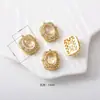 Banho de Ouro Real sobre Cobre, Incrustado com Cristal Branco Natural, Caixa Mágica Oca de Múltiplas Passagens DIY Acessórios para Rosto de Joias de Colar Feito à Mão