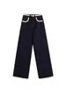 Jeans con forro de polar para mujer, nuevo estilo otoño e invierno, talla grande, adelgazantes, de cintura alta, para cuerpo tipo pera, con bloques de color, pantalones de largo completo