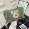 Bolsa de Nylon de Mano con Bordado Pesado de Rosquilla para Mujer Bolsa Cruzada Versátil para Salidas Casuales Japonesas y para el Trabajo Bolsa de Hombro