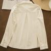 Camisa de Manga Larga con Textura de Nieve de Burbujas de Leche para Mujer, Holgada, Casual, Engrosada, Algodón para el Trabajo, Otoño/Invierno, Para Usar en Capas