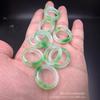 Anillo de Flor Verde Flotante de Jade Bashan para Hombres y Mujeres Anillo de Jade de Roca de Cuarzo Anillo de Jade para Correr Hebilla de Anillo al por Mayor