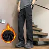 Pantalones Cargo Verano Hombres Sueltos Rectos Cordón Marca Americana de Moda Callejera Casual Pierna Ancha Largos