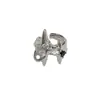 Moda Retro Francesa Único Brazalete para Oreja de Estrella de Metal con Diamantes para Mujer, Diseño Minimalista de Nicho, Clip para Oreja sin Perforación
