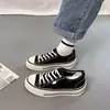Zapatos de lona transpirables de color liso con suela gruesa y punta redonda para mujer, nuevas zapatillas deportivas casuales slip-on de otoño 2026, zapatos blancos
