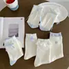 Calcetines con Lazo para Mujer, Calcetines de Media Pantorrilla de Gato de Dibujos Animados, Calcetines Dulces de Encaje Estilo Ballet con Felpa para Mujer, Calcetines Azules y Blancos