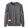 Conjunto de Ocio Deportivo para Hombre Primavera y Otoño Jóvenes y de Mediana Edad Chaqueta Cardigan de Manga Larga con Cuello Vertical Suéter de Cuello Redondo Conjunto de Tres Piezas Moderno