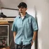 Camisa de Lino Nueva de Verano para Hombre de Manga Corta Estilo Nuevo 2025 Holgada de Alta Gama Casual Chaqueta Delgada de Moda