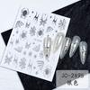 Calcomanías para Uñas de Araña Pintadas a Mano Estilo Oscuro Elementos Personalizados Divertidos Calabaza Cráneo Fantasma Calcomanías Adhesivas 3D para Uñas