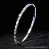 Pulseira de Aço Inoxidável Transfronteiriça para Mulheres, Pulseira Circular de Alto Padrão Galvanizada Não Desbota com Diamantes, Joia de Pulseira de Aço Titânio de Luxo Leve
