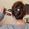 Pinza para el Cabello Retorcida de Perlas para Mujer, Accesorio para el Cabello de Alta Gama para Recogidos en la Parte Trasera de la Cabeza, Adecuado para Cabello Fino, Pinza de Garra, Pinza de Tiburón, Accesorio para el Cabello de Pasador
