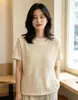 Colete de tricô casual com gola redonda vazado estilo coreano e japonês para mulheres, nova peça de outer wear sem mangas solta para primavera e outono, suéter vazado