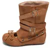 Sandalias con Elevación Interna de Media Caña 2026 Nuevo Estilo Zapatos Individuales de Dos Vías Desmontables Estilo Dulce Botas de Ballet Botas de Gamuza Fruncidas