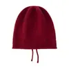 Cachecol 2026 Outono/Inverno Novo Chapéu Feminino Padrão Diamante Borda Enrolada Cordão Soltinho Quente Proteção para Orelhas Gorro Casual de Tricô