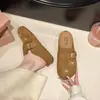 Sandalias de exterior para mujer estilo Birkenstock, retro, sencillas, mate, con bordado de fuegos artificiales, punta cerrada, tira media, suela gruesa, que aumentan la altura, casual, sin cordones