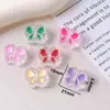 Cuentas de acrílico transparente con forma de emoticon que gotean aceite, flor pequeña, estrella de cinco puntas, corazón de melocotón, cuentas sueltas con agujero recto, accesorios para el cabello y pulseras DIY
