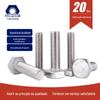 Parafuso de cabeça sextavada externa de aço inoxidável 304 com rosca completa DIN933 Parafuso estendido M18M20M22M24 Parafuso sextavado