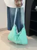 Bolso de Hombro Patchwork Menta Fresca Mambo Bolso Tote de Gran Capacidad Simple Doble Uso Doble Pan Primavera y Verano Nuevo