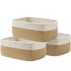 Cesta tejida nórdica de cuerda de algodón Cesta de almacenamiento Cesta para lavandería Caja de almacenamiento para juguetes de bebé y artículos varios Cesta de almacenamiento Contenedor de almacenamiento