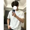 Camiseta Regular de Manga Curta com Botões Laterais Patchwork Desconstruído para Homem, Marca Tendência Estilo Americano de Verão, Toque de Luxo, Manga Três Quartos Solta Casual